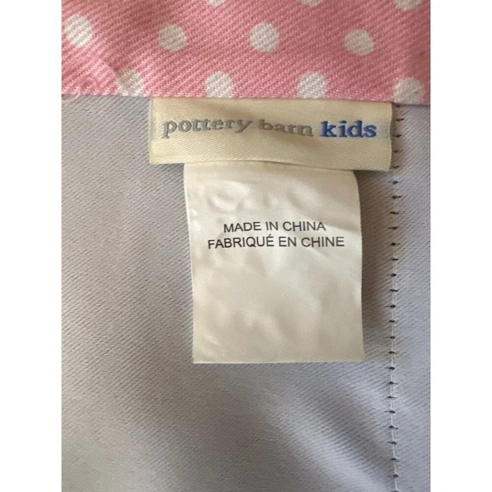 Pottery Barn Kids Pink Polka Dot Black Out Curtains ‎ 2 Panels